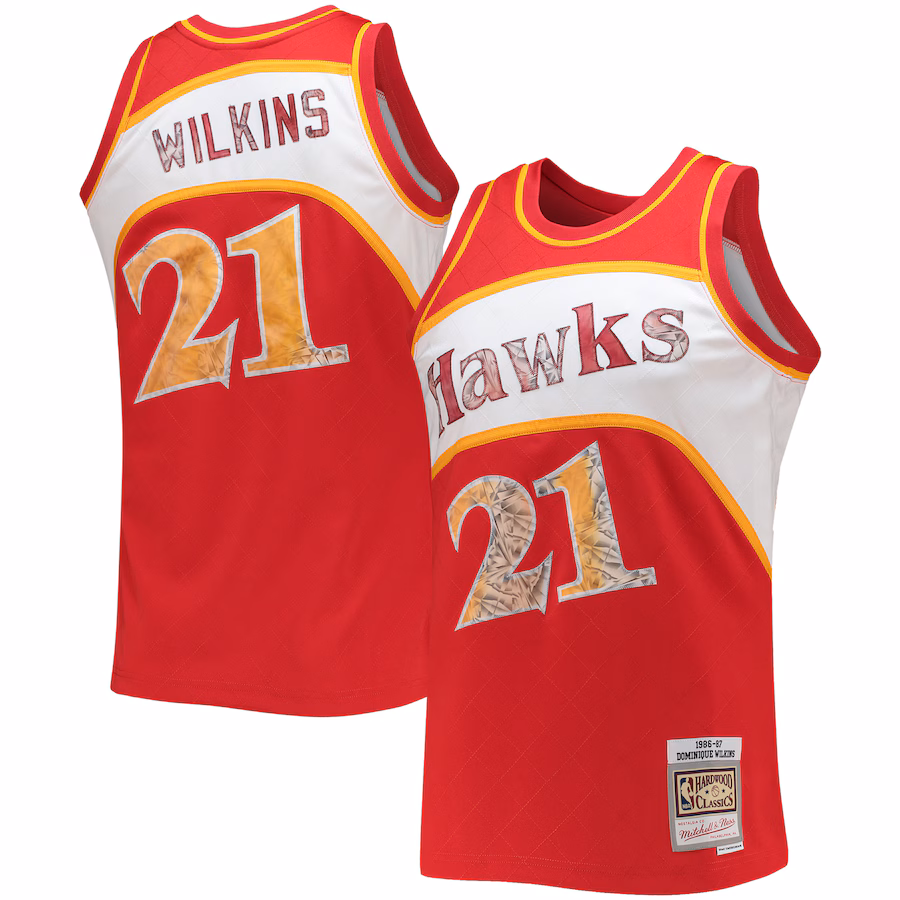 Maglia Mitchell & Ness Dominique Wilkins Atlanta Hawks 75° Anniversario