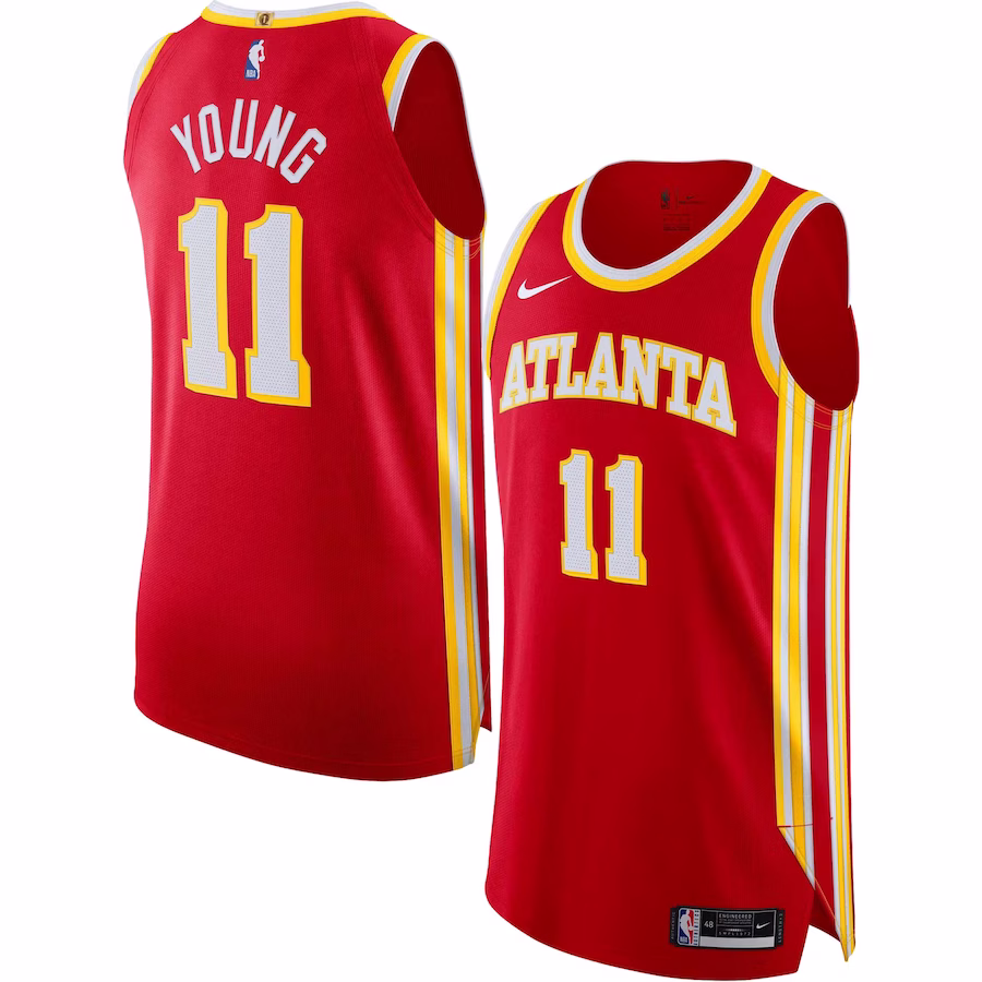 Maglia Trae Young degli Atlanta Hawks edizione icona rossa