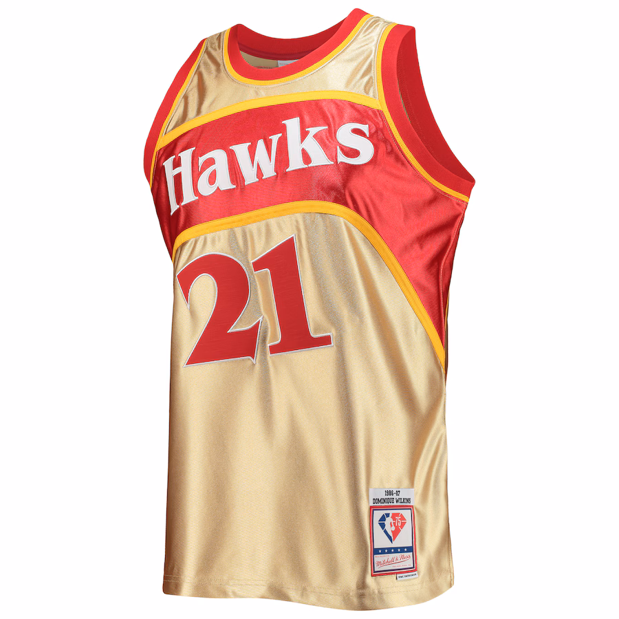 Dominique Wilkins Hawks Mitchell & Ness 75. Jubiläum 1986/87 HWC Trikot