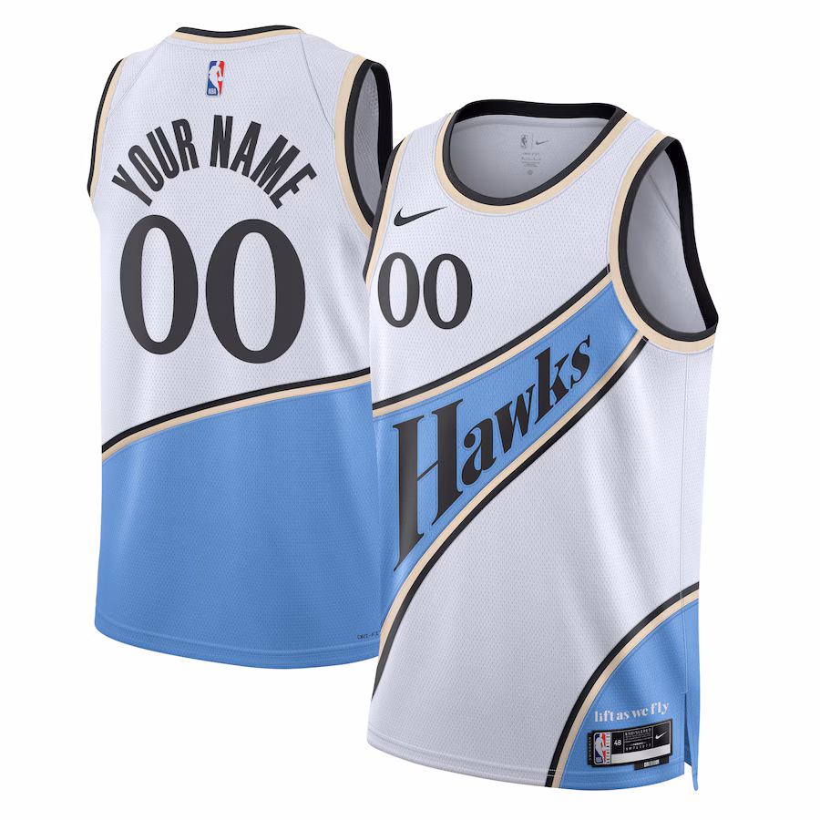 Atlanta Hawks Maglia Swingman personalizzata 2024/25 unisex - Edizione Città - Bianco