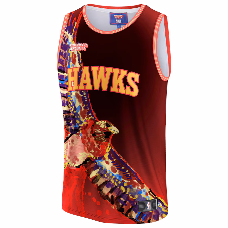 Atlanta Hawks NBA und KidSuper Studios Unisex Heimat-Trikot - Rot