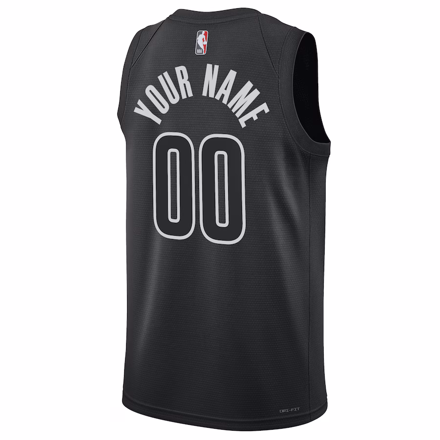 Brooklyn Nets, Unisex, Swingman maßgefertigtes Jersey der Saison 2022/23 - Statement-Edition - Schwarz