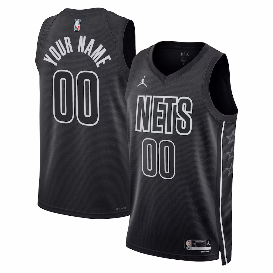 Brooklyn Nets, Unisex, Swingman maßgefertigtes Jersey der Saison 2022/23 - Statement-Edition - Schwarz