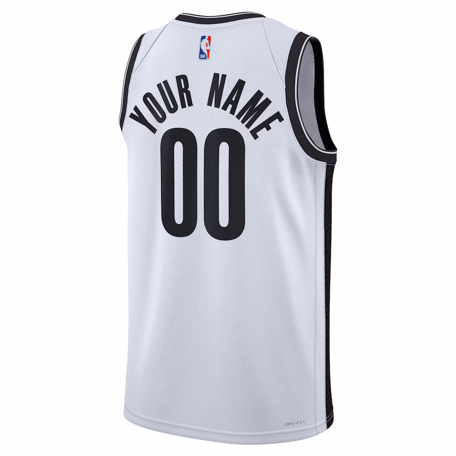 Brooklyn Nets, Maglia Swingman personalizzata unisex - Edizione dell'Associazione - Bianco