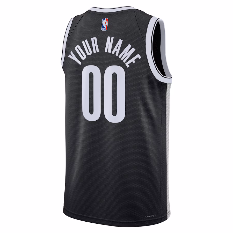 Brooklyn Nets, Maglia Swingman personalizzata unisex - Edizione Icona - Nero