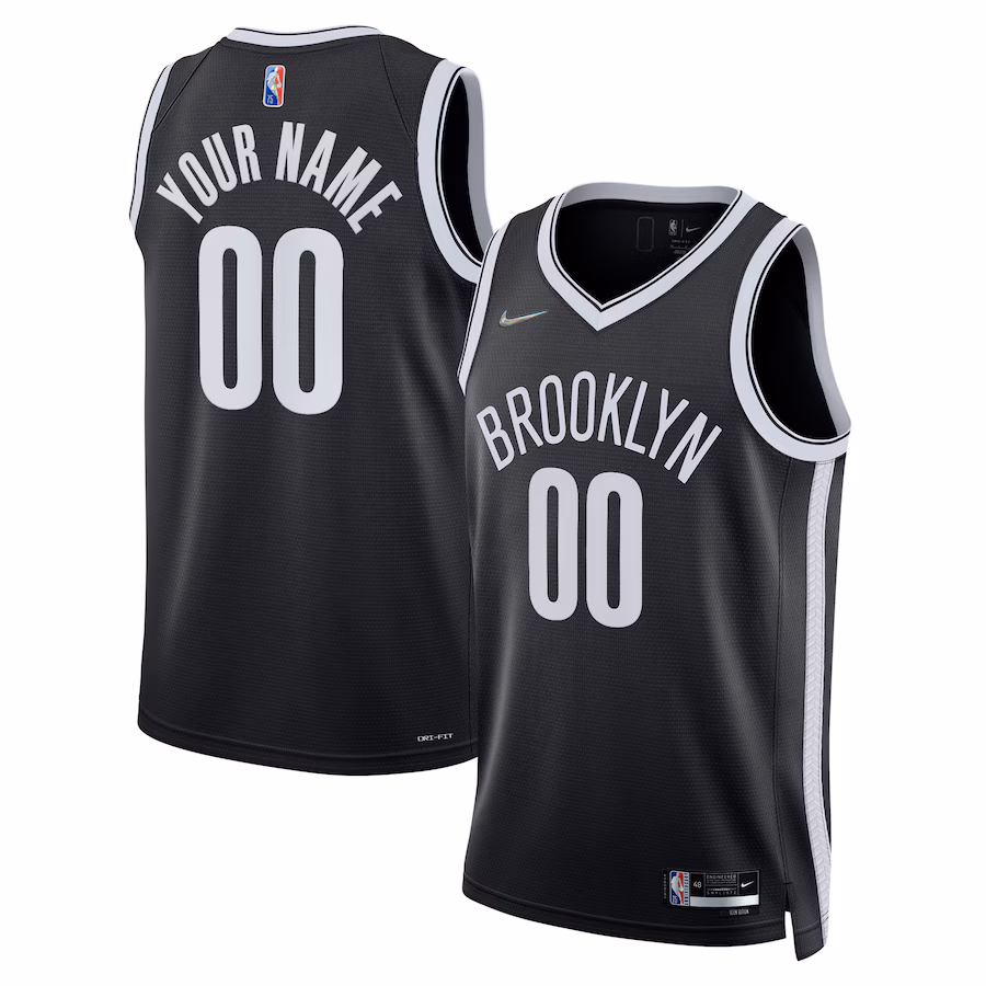 Brooklyn Nets, 2021/22 Swingman maßgefertigtes Jersey - Icon-Edition - Schwarz