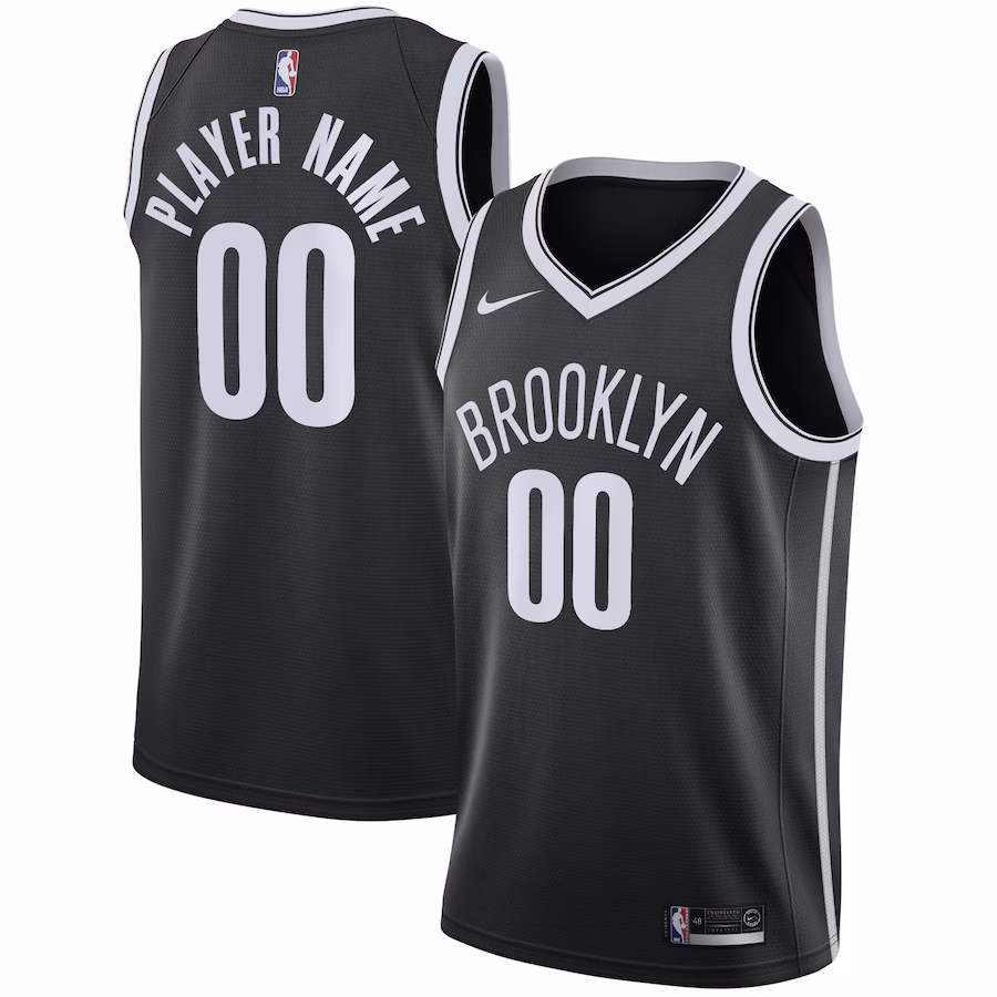 Camiseta Swingman personalizada de los Brooklyn Nets - Edición Ícono - Negro