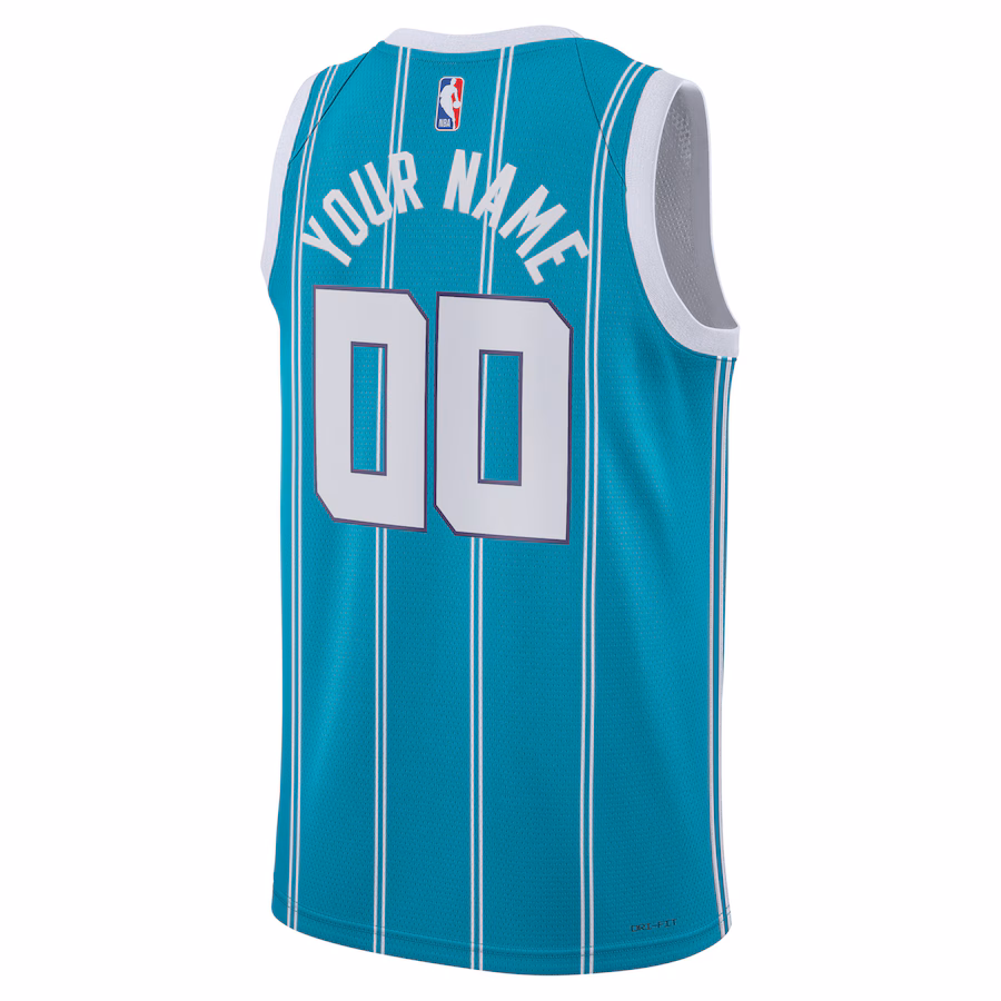 Camiseta personalizada Swingman uni-sexe de Jordan Brand de los Charlotte Hornets - Edición Ícono - Turquesa