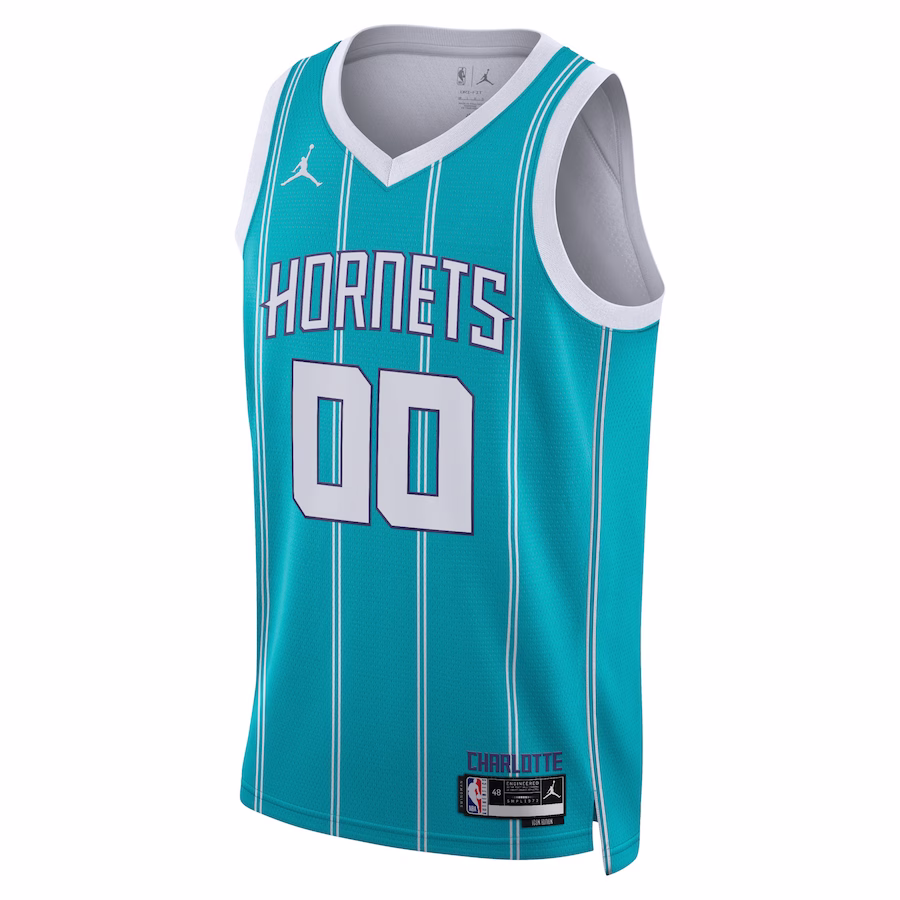 Camiseta personalizada Swingman uni-sexe de Jordan Brand de los Charlotte Hornets - Edición Ícono - Turquesa