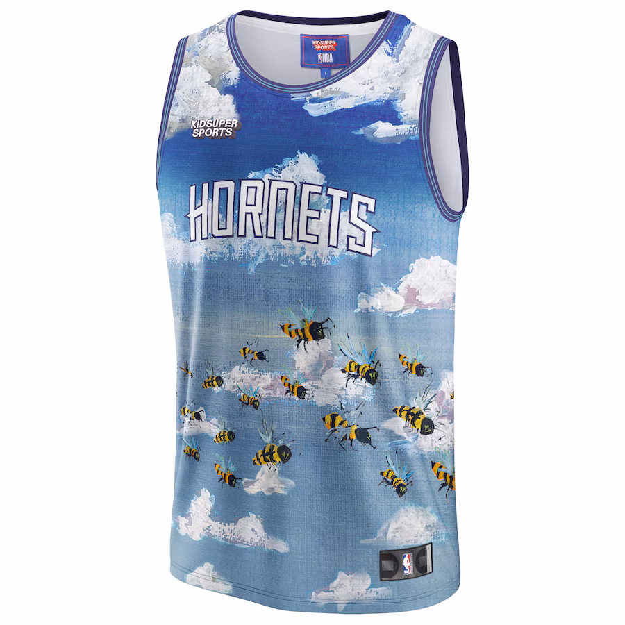 Charlotte Hornets NBA and KidSuper Studios Unisex Hometown Jersey - Blue