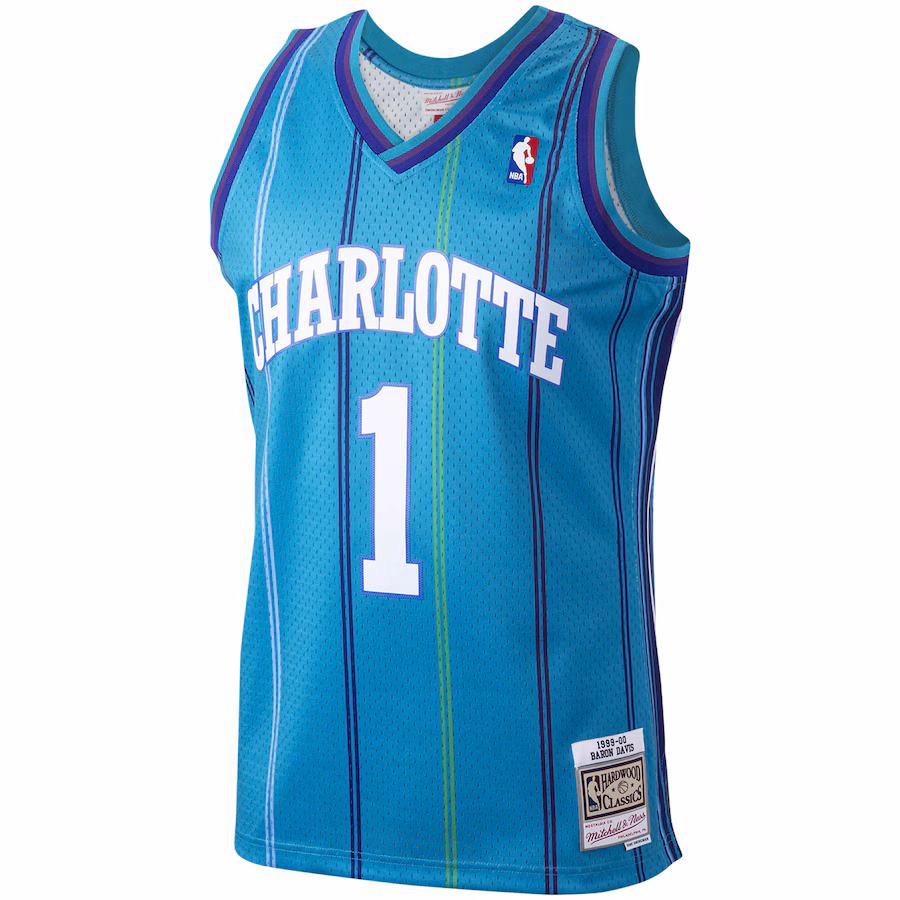 Baron Davis Charlotte Hornets Mitchell & Ness 1999/00 Hardwood Classics Swingman Jersey