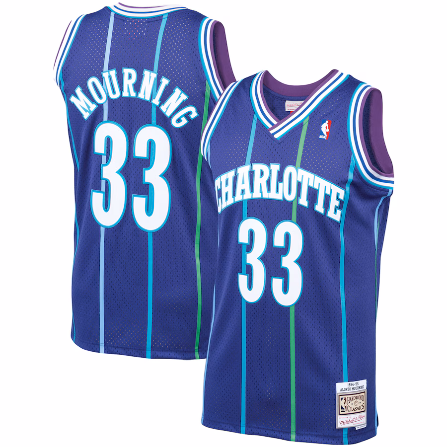 Canotta Basket Alonzo Mourning Charlotte Hornets 1994/95 Mitchell & Ness Retro