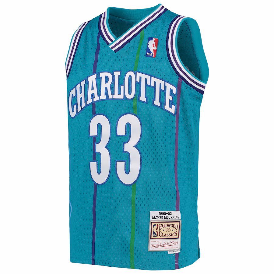Maillot Alonzo Mourning Charlotte Hornets 1992/93 Mitchell & Ness Hardwood Classics