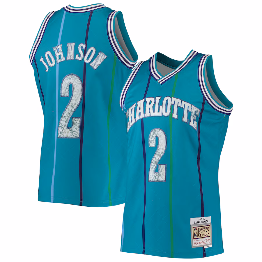 Canotta Basket Larry Johnson Charlotte Hornets 1996/97 Mitchell & Ness NBA 75th Anniversary