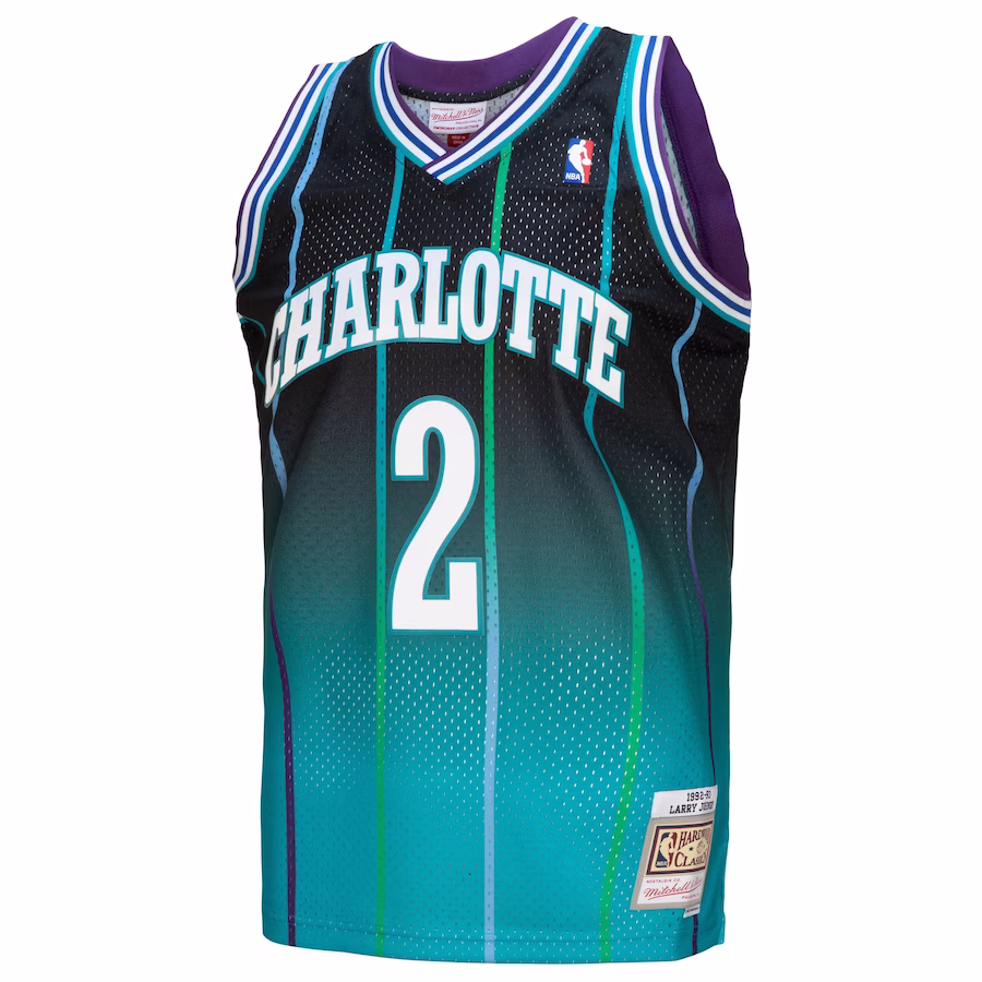 Maillot Larry Johnson Charlotte Hornets 1992/93 Mitchell & Ness Hardwood Classics
