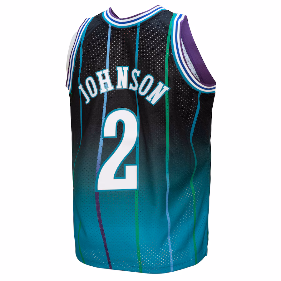 Maillot Larry Johnson Charlotte Hornets 1992/93 Mitchell & Ness Hardwood Classics
