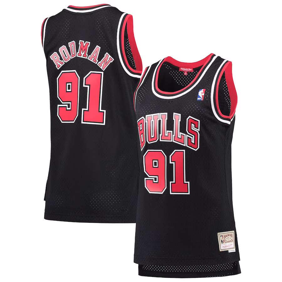 Dennis Rodman Chicago Bulls Mitchell & Ness Damen-Klassisches Hardwood Swingman-Jersey - Schwarz