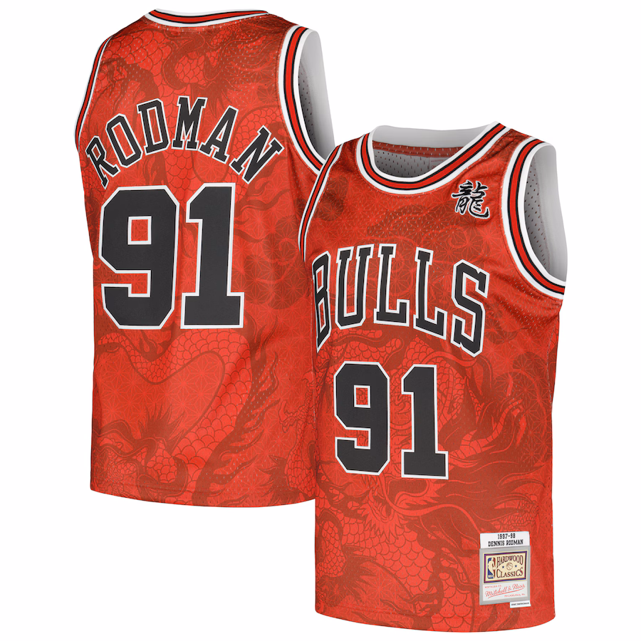 Dennis Rodman Chicago Bulls Mitchell & Ness 1997/98 Hardwood Classics Asian Heritage 6.0 Swingman Retro Trikot