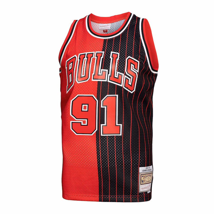 Dennis Rodman Chicago Bulls Mitchell & Ness Hardwood Classics 1995/96 Split Swingman Trikot