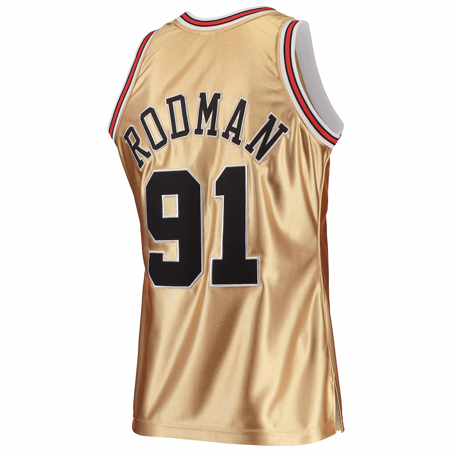 Dennis Rodman Chicago Bulls Mitchell & Ness 75th Anniversary 1997/98 Classic Hardwood Jersey - Gold