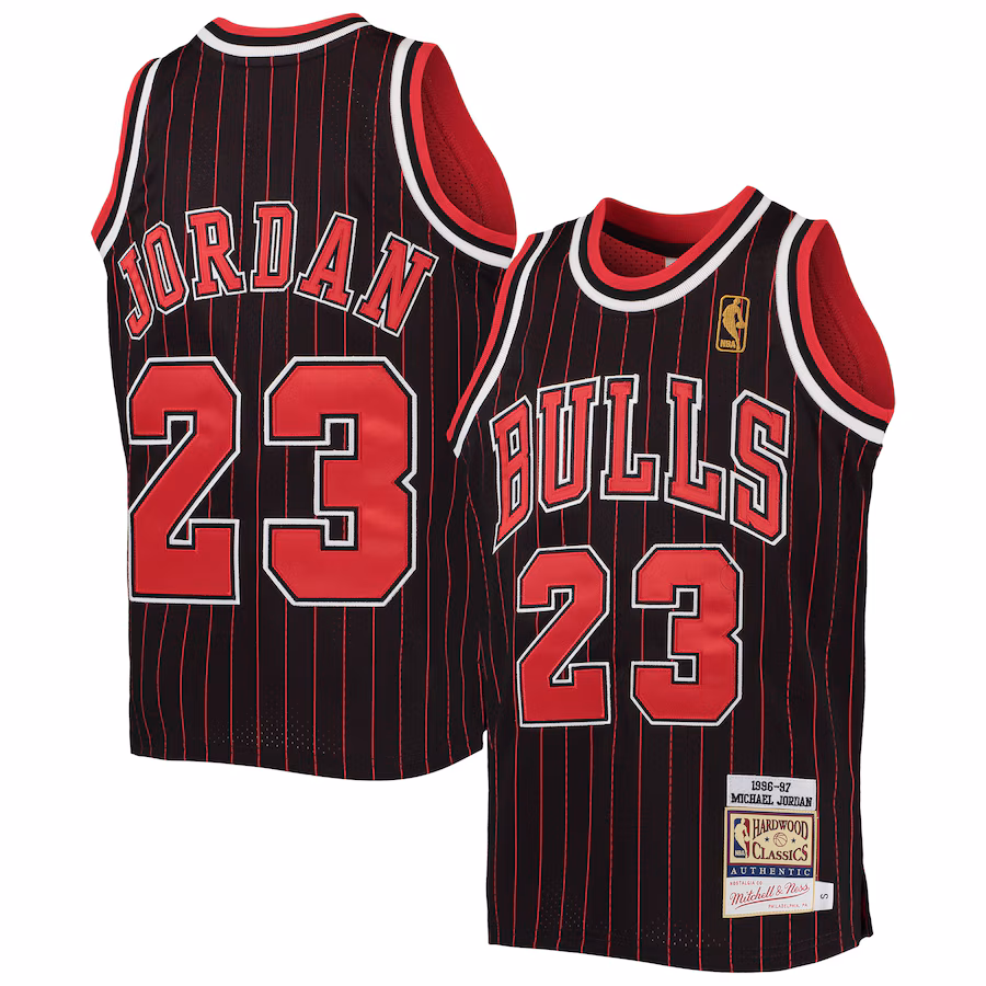 Michael Jordan Chicago Bulls Mitchell & Ness Jugend 1996-97 Hardwood Classics Jersey - Schwarz/Rot