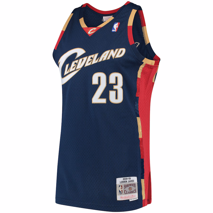 LeBron James Camiseta Swingman de los Hardwood Classics de los Cleveland Cavaliers Mitchell & Ness - Azul marino