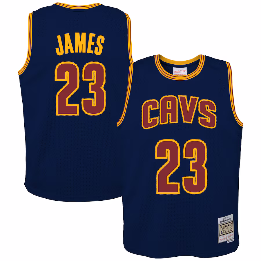 LeBron James Maglia Swingman Hardwood Classics 2015/16 per i giovani dei Cleveland Cavaliers Mitchell & Ness - Blu marinaio