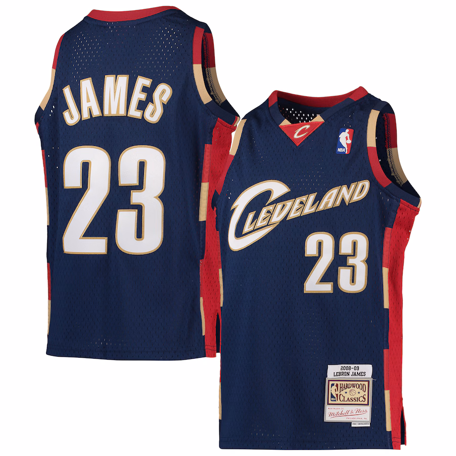 LeBron James Maglia Swingman Hardwood Classics 2008-09 per i giovani dei Cleveland Cavaliers Mitchell & Ness - Blu marinaio