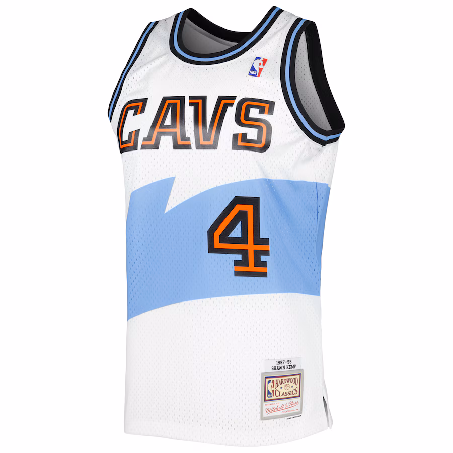 Shawn Kemp Camiseta Swingman de los Hardwood Classics Mitchell & Ness de los Cleveland Cavaliers - Blanco