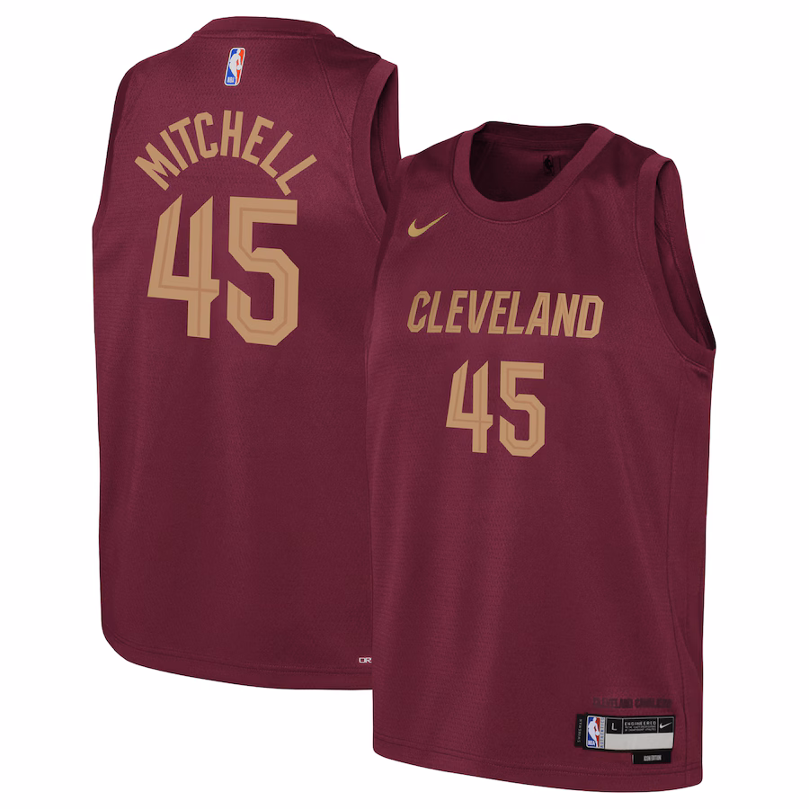 Donovan Mitchell Camiseta Swingman para jóvenes de los Cleveland Cavaliers - Edición Ícono - Borgoña