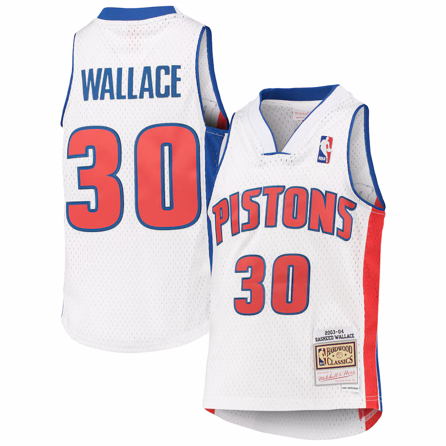 Maglia Rasheed Wallace Detroit Pistons Mitchell & Ness youth 2003/04 Hardwood Classics Swingman