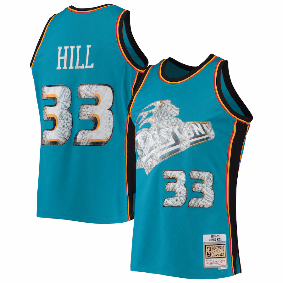 Maglia Grant Hill Detroit Pistons Mitchell & Ness 1998/99 Classic NBA 75° Anniversario Diamond Edition