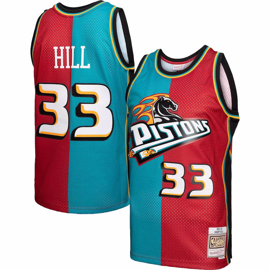 Maglia Grant Hill Pistons 1999/00 - Turchese/Rosso