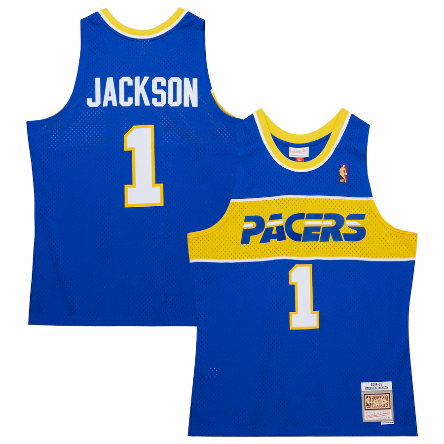 Stephen Jackson, Maglia per i fans dell'edizione classica 2004/05 di Mitchell & Ness degli Indiana Pacers - Blu reale