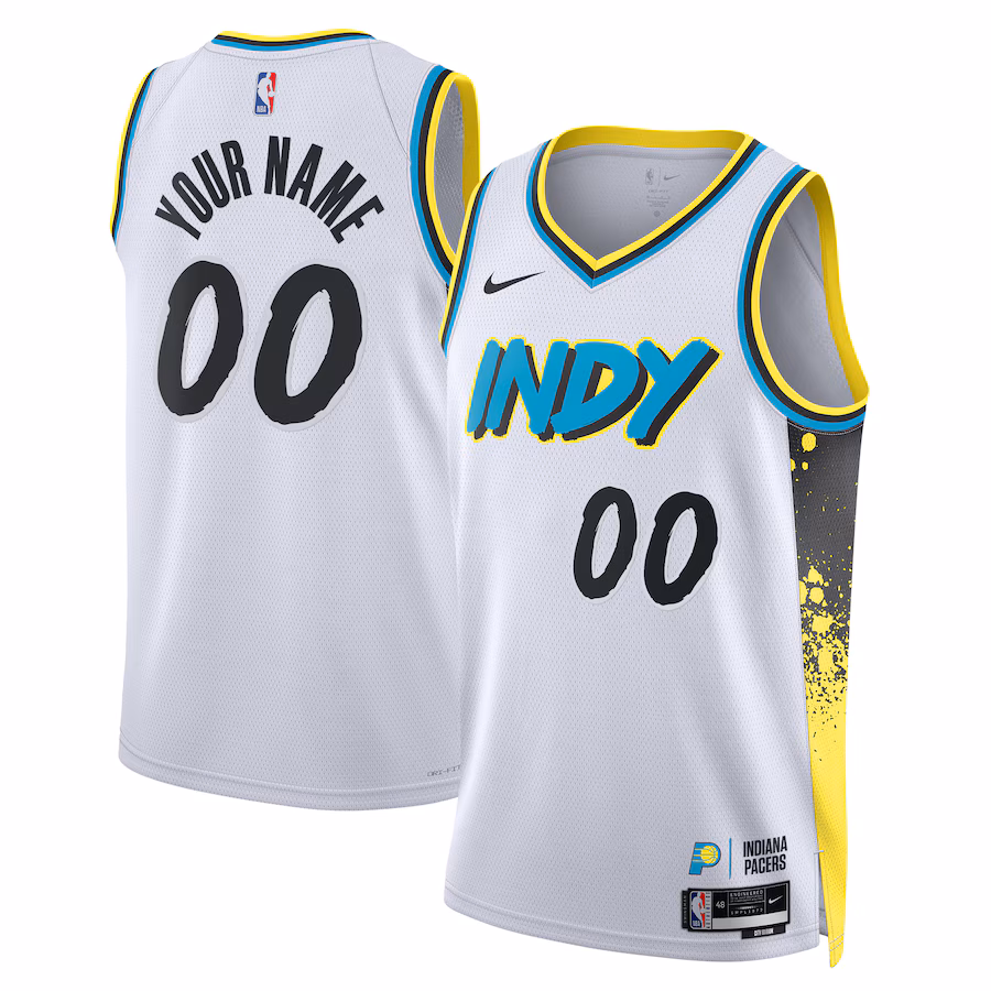 Indiana Pacers Maglia Swingman personalizzata unisex per la stagione 2024/25 - Edizione Città - Bianco