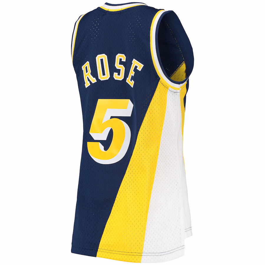 Jalen Rose, Indiana Pacers Mitchell & Ness Frauen 1996/97 Hardwood Classics Swingman Trikot - Marineblau