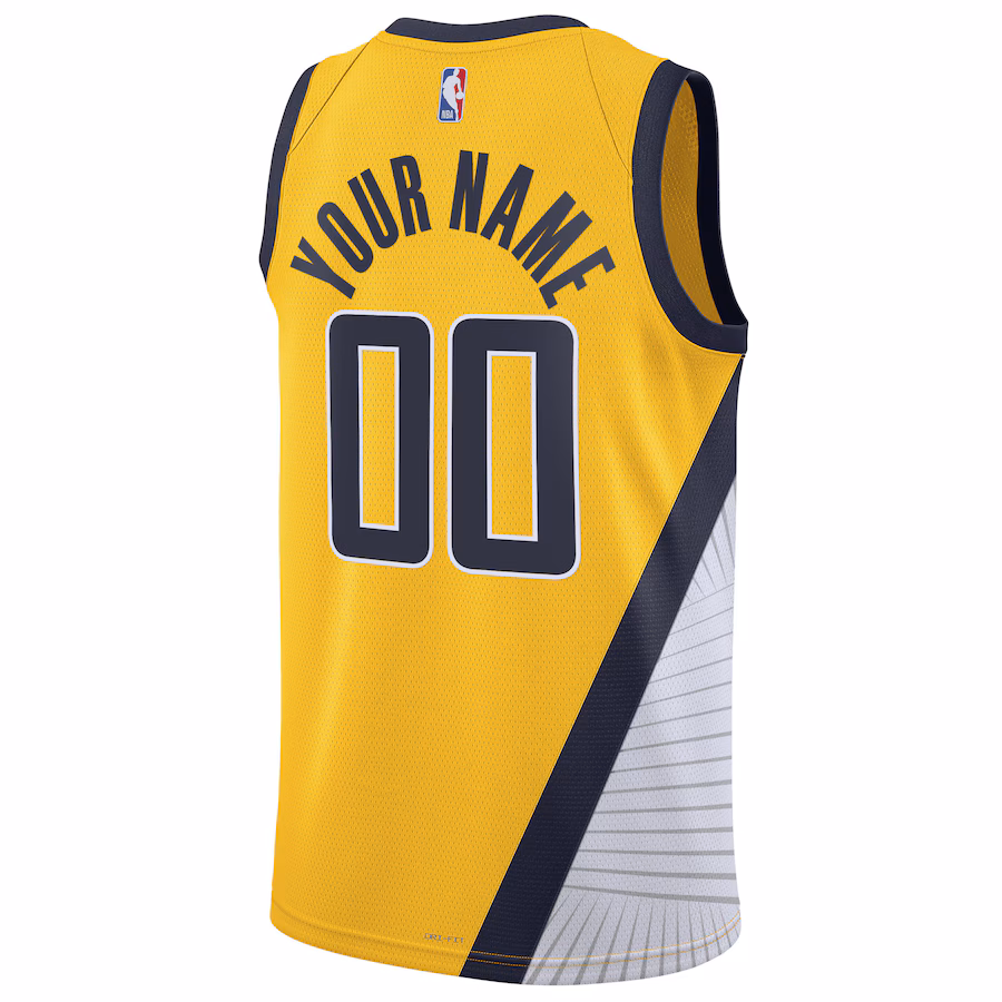 Indiana Pacers Marque Jordan Maillot Swingman personnalisé unisexe pour la saison 2022/23 - Édition Déclaration - Jaune