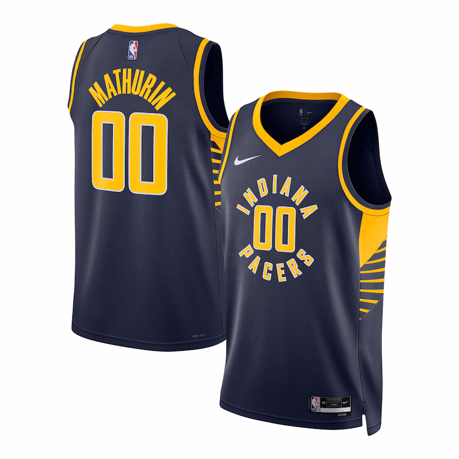 Bennedict Mathurin, Maglia Swingman unisex Nike degli Indiana Pacers - Edizione Icona - Blu marinaio