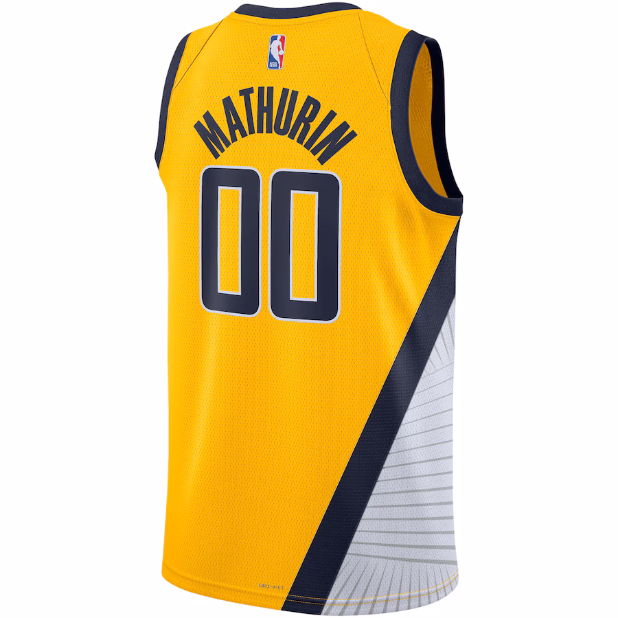 Bennedict Mathurin, Indiana Pacers Jordan Brand Männer- und Frauen-Swingman-Trikot - Statement-Edition - Gold