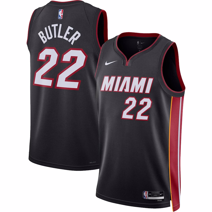 Jimmy Butler, Maglia Swingman unisex di Nike dei Miami Heat - Edizione Icona - Nero