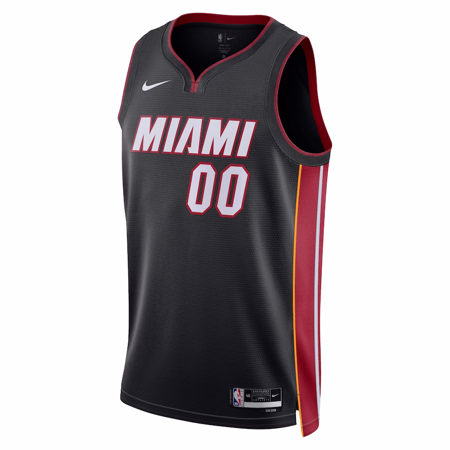 Miami Heat Maillot Swingman personnalisé uni-sexe - Édition Icône - Noir