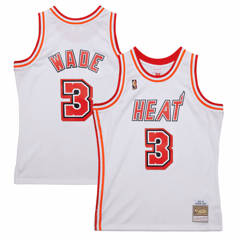 Dwyane Wade, Miami Heat Mitchell & Ness 2007/08 Hardwood Classics Swingman-Trikot - Weiß