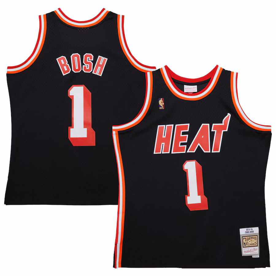 Chris Bosh, Miami Heat Mitchell & Ness 2013/14 Saison Hardwood Classics Swingman-Trikot - Schwarz
