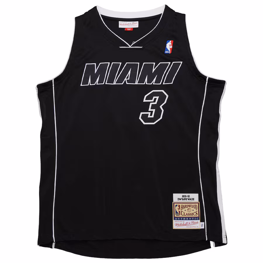 Dwyane Wade, Miami Heat Mitchell & Ness 2011/12 Hardwood Classics Echtes Trikot - Schwarz