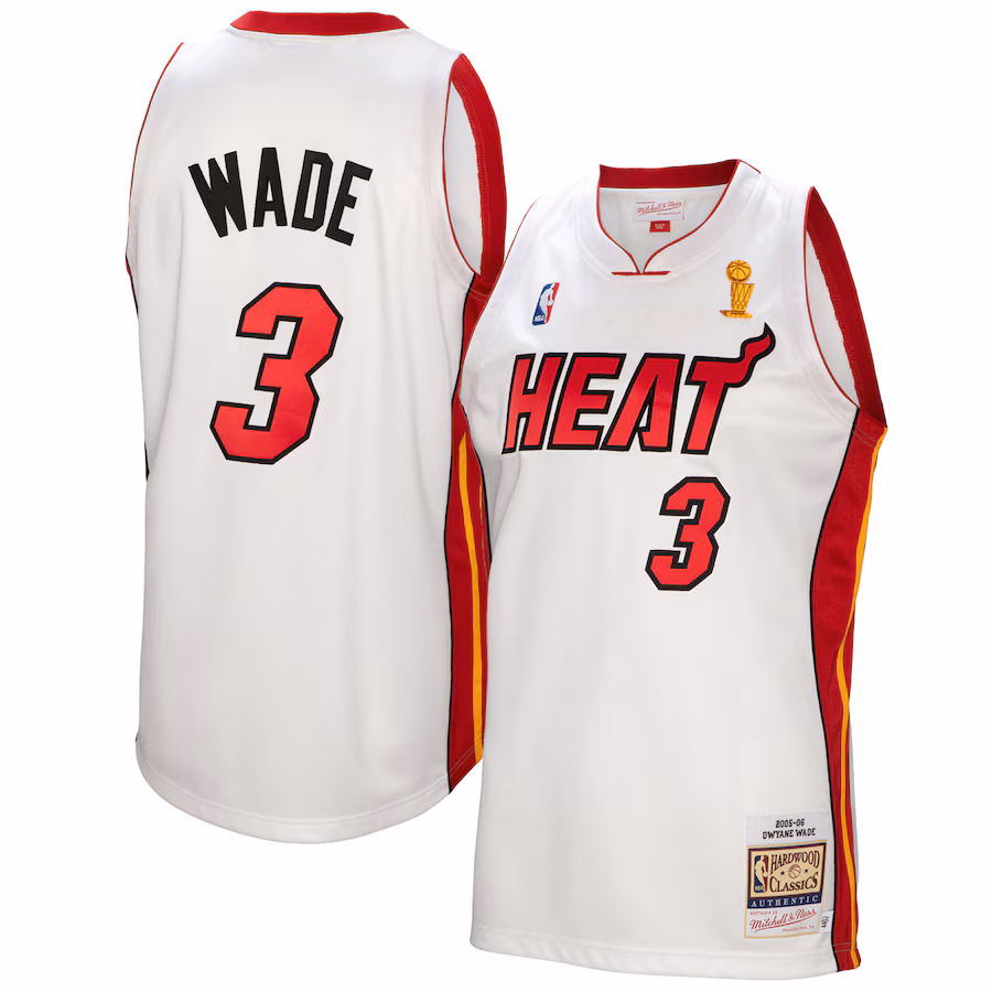 Maillot Dwyane Wade Miami Heat 05-06 - Mitchell & Ness Retro Blanc