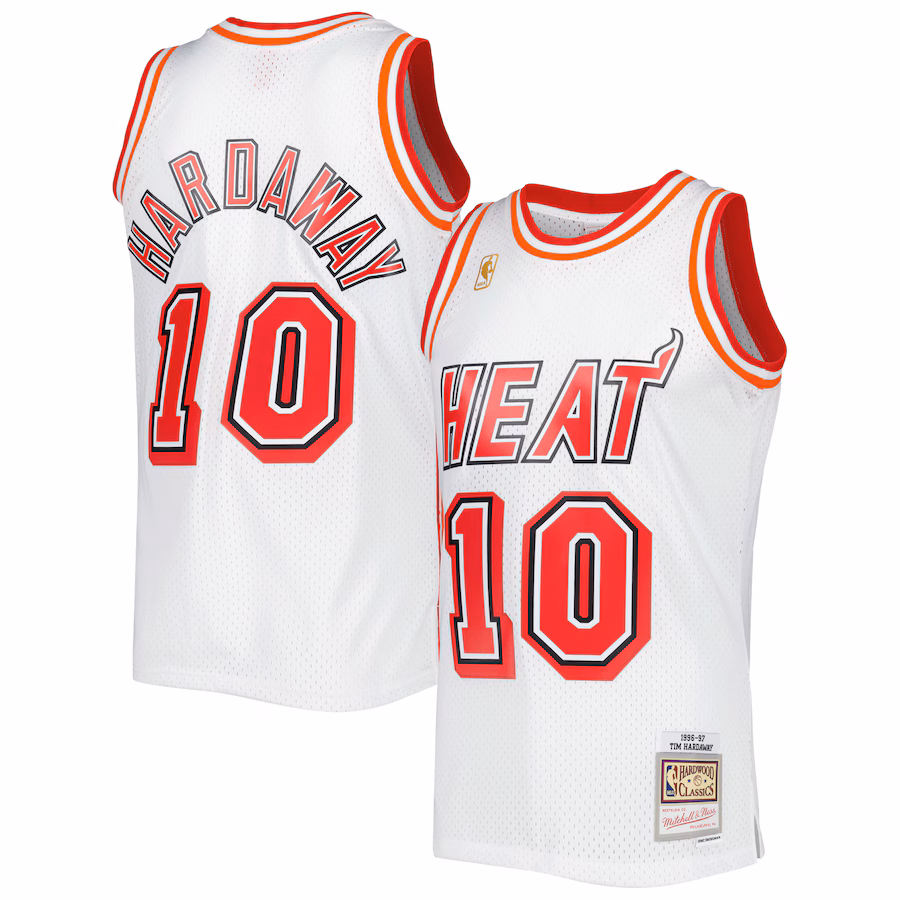Tim Hardaway, Maillot Swingman des Hardwood Classics des Miami Heat de Mitchell & Ness - Blanc