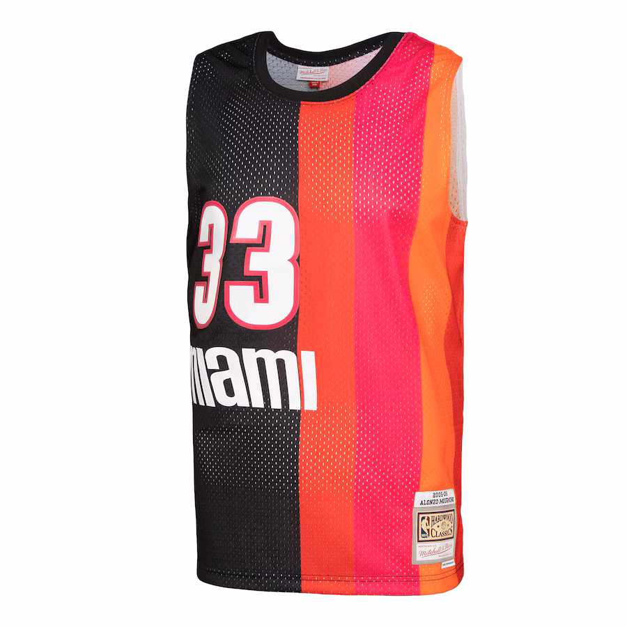 Alonzo Mourning Miami Heat Mitchell & Ness Hardwood Classics 2005/06 Split Swingman Trikot