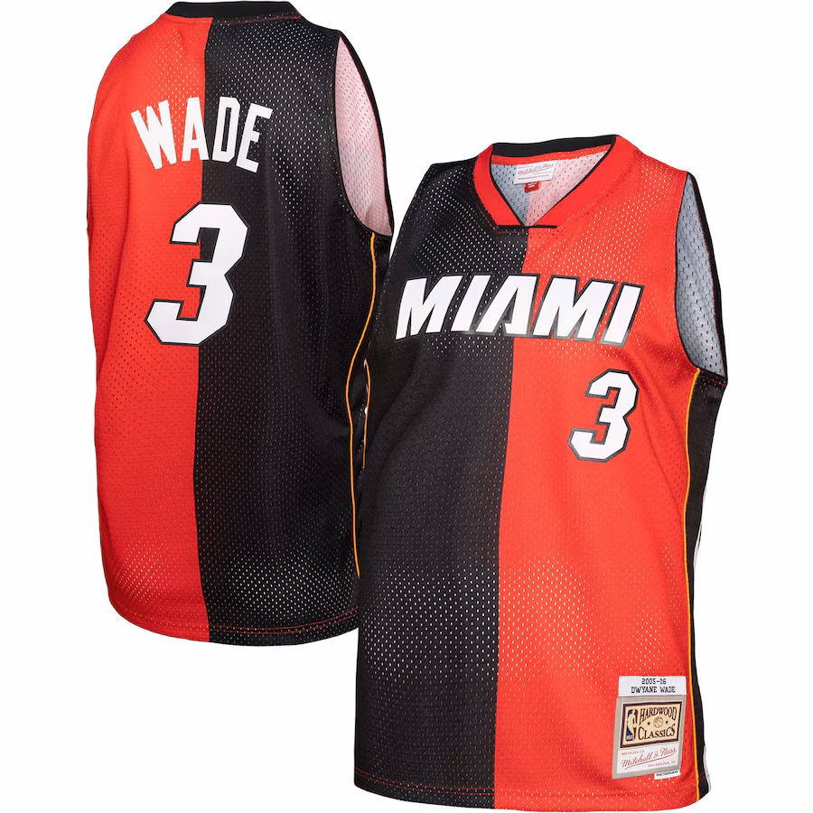 Maillot Dwyane Wade Miami Heat Mitchell & Ness Big & Tall Hardwood Classics 2005/06 Split Swingman