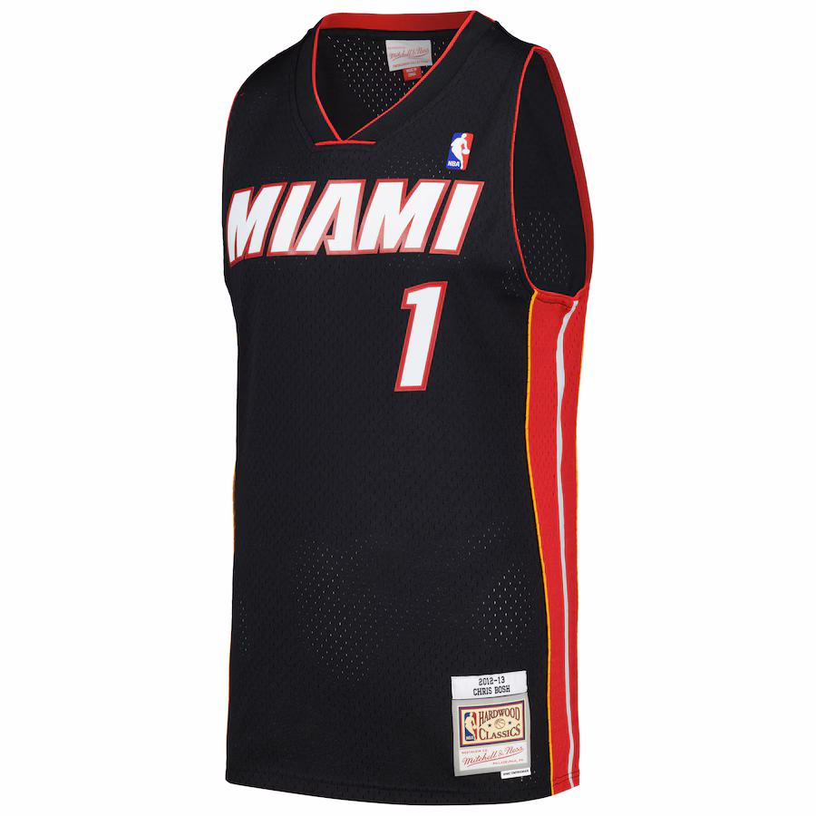 Camiseta Chris Bosh Miami Heat 2012/13 Hardwood Classics Negra Swingman