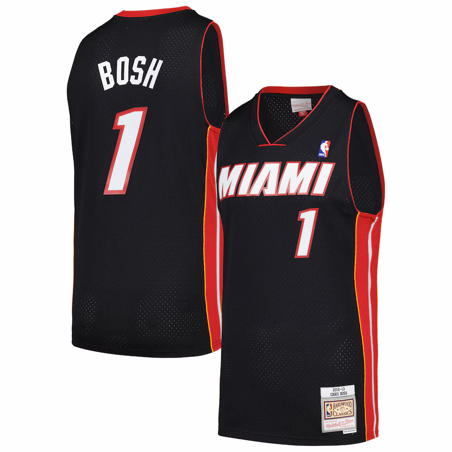 Maillot Chris Bosh Miami Heat 2012/13 Hardwood Classics Noir Swingman